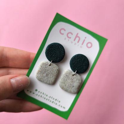 Pendientes artesanales en arcilla polimérica. Hipoalergenicos, livianos. Hechos en España. Stock limitado. Acero inoxidable