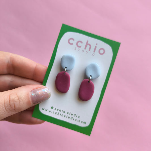 Pendientes artesanales en arcilla polimérica. Hipoalergenicos, livianos. Hechos en España. Stock limitado. Acero inoxidable