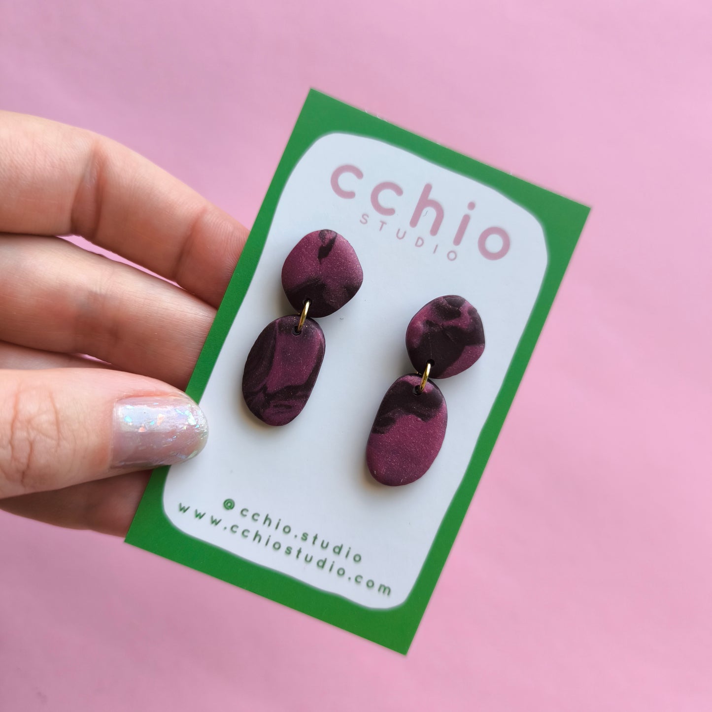 Pendientes artesanales en arcilla polimérica. Hipoalergenicos, livianos. Hechos en España. Stock limitado. Acero inoxidable
