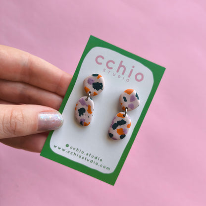 Pendientes artesanales en arcilla polimérica. Hipoalergenicos, livianos. Hechos en España. Stock limitado. Acero inoxidable