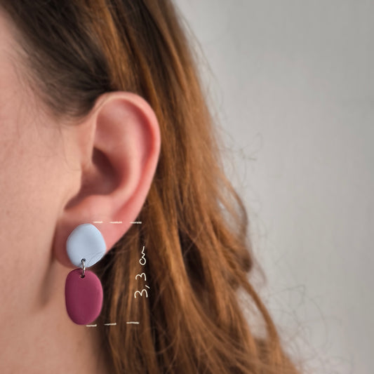 Pendientes artesanales en arcilla polimérica. Hipoalergenicos, livianos. Hechos en España. Stock limitado. Acero inoxidable