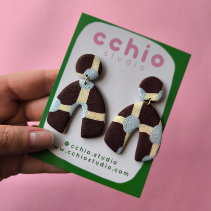 Pendientes artesanales en arcilla polimérica. Hipoalergenicos, livianos. Hechos en España. Stock limitado. Acero inoxidable