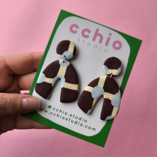 Pendientes artesanales en arcilla polimérica. Hipoalergenicos, livianos. Hechos en España. Stock limitado. Acero inoxidable