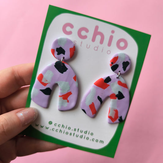 Pendientes artesanales en arcilla polimérica. Hipoalergenicos, livianos. Hechos en España. Stock limitado. Acero inoxidable