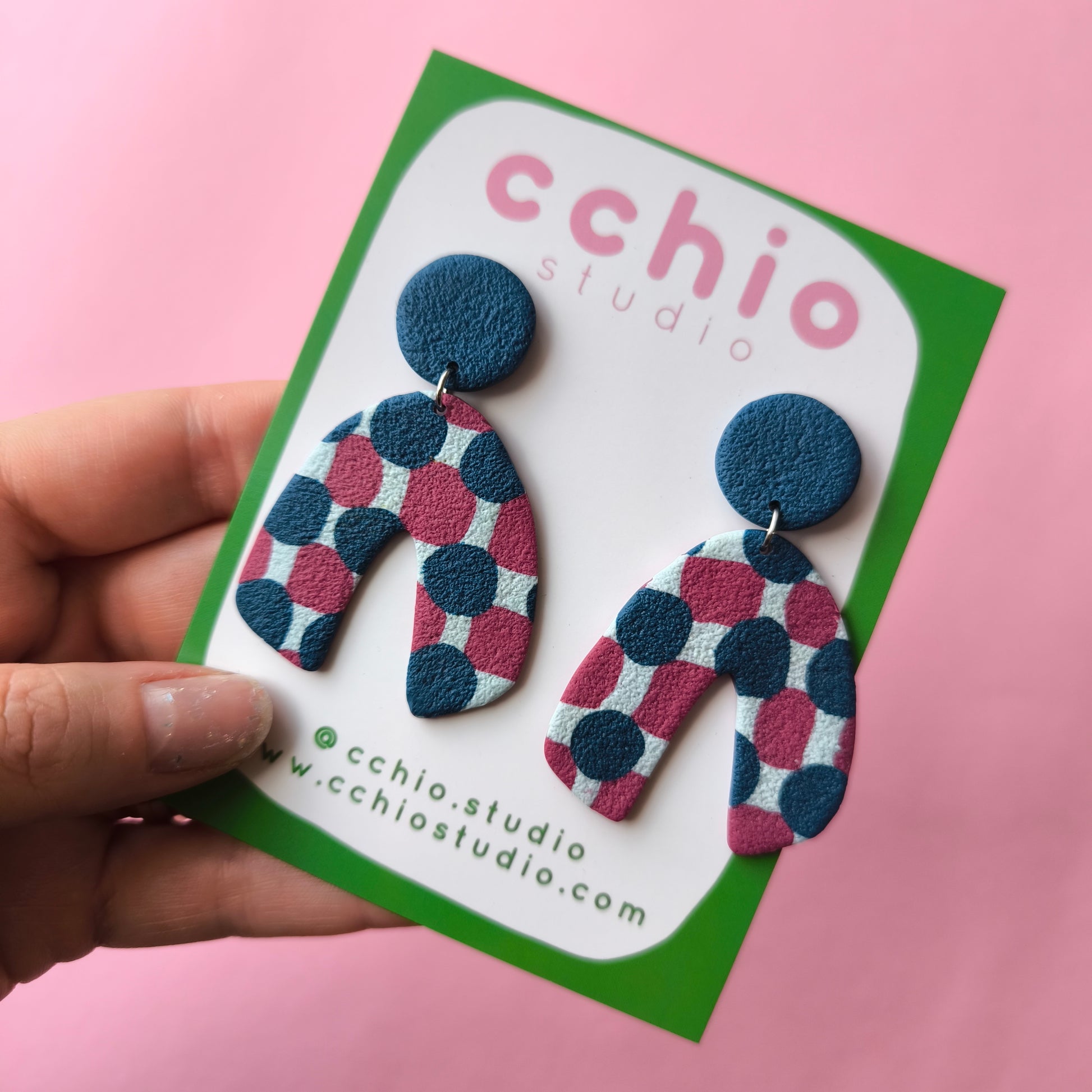 Pendientes artesanales en arcilla polimérica. Hipoalergenicos, livianos. Hechos en España. Stock limitado. Acero inoxidable