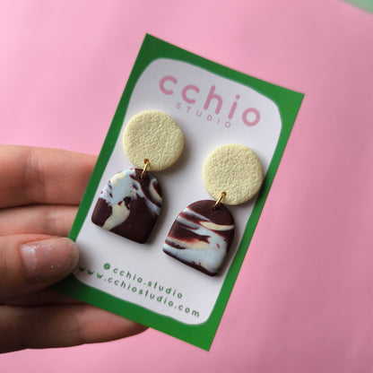 Pendientes artesanales en arcilla polimérica. Hipoalergenicos, livianos. Hechos en España. Stock limitado. Acero inoxidable