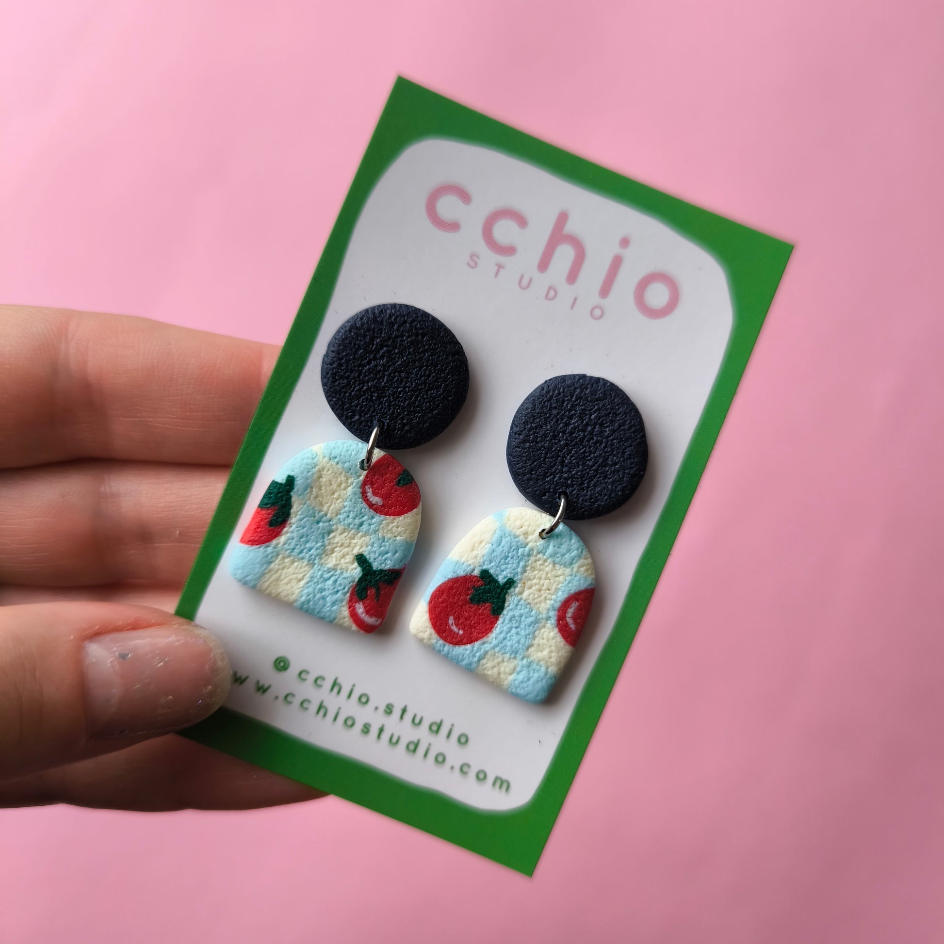 Pendientes artesanales en arcilla polimérica. Hipoalergenicos, livianos. Hechos en España. Stock limitado. Acero inoxidable