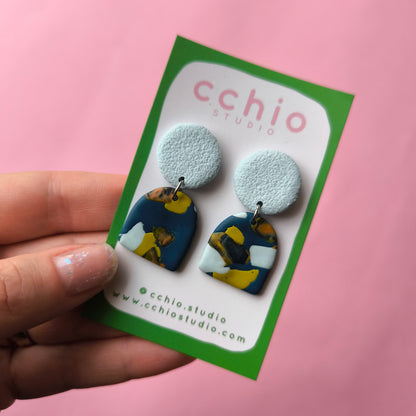 Pendientes artesanales en arcilla polimérica. Hipoalergenicos, livianos. Hechos en España. Stock limitado. Acero inoxidable