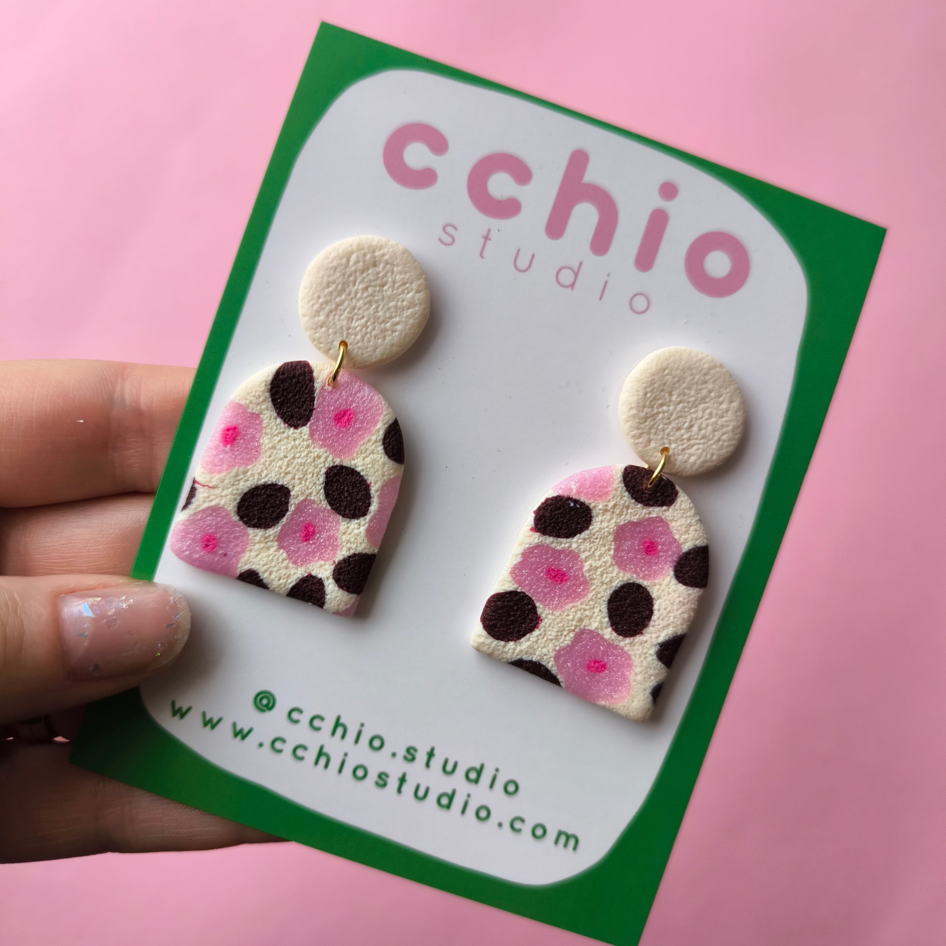 Pendientes artesanales en arcilla polimérica. Hipoalergenicos, livianos. Hechos en España. Stock limitado. Acero inoxidable