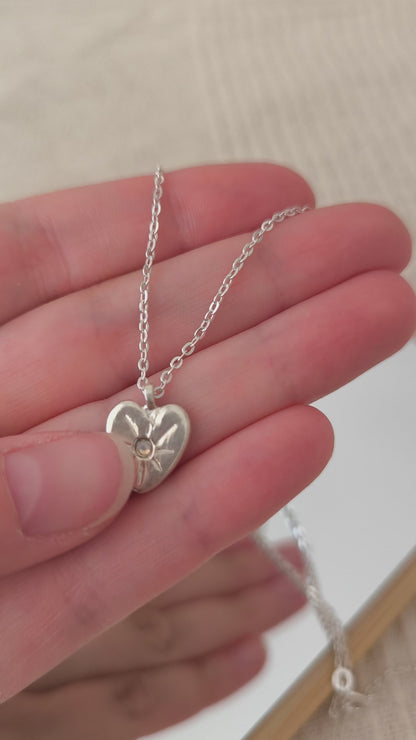 *one of a kind* Heartbeat Necklace with Swarovski opal crystal