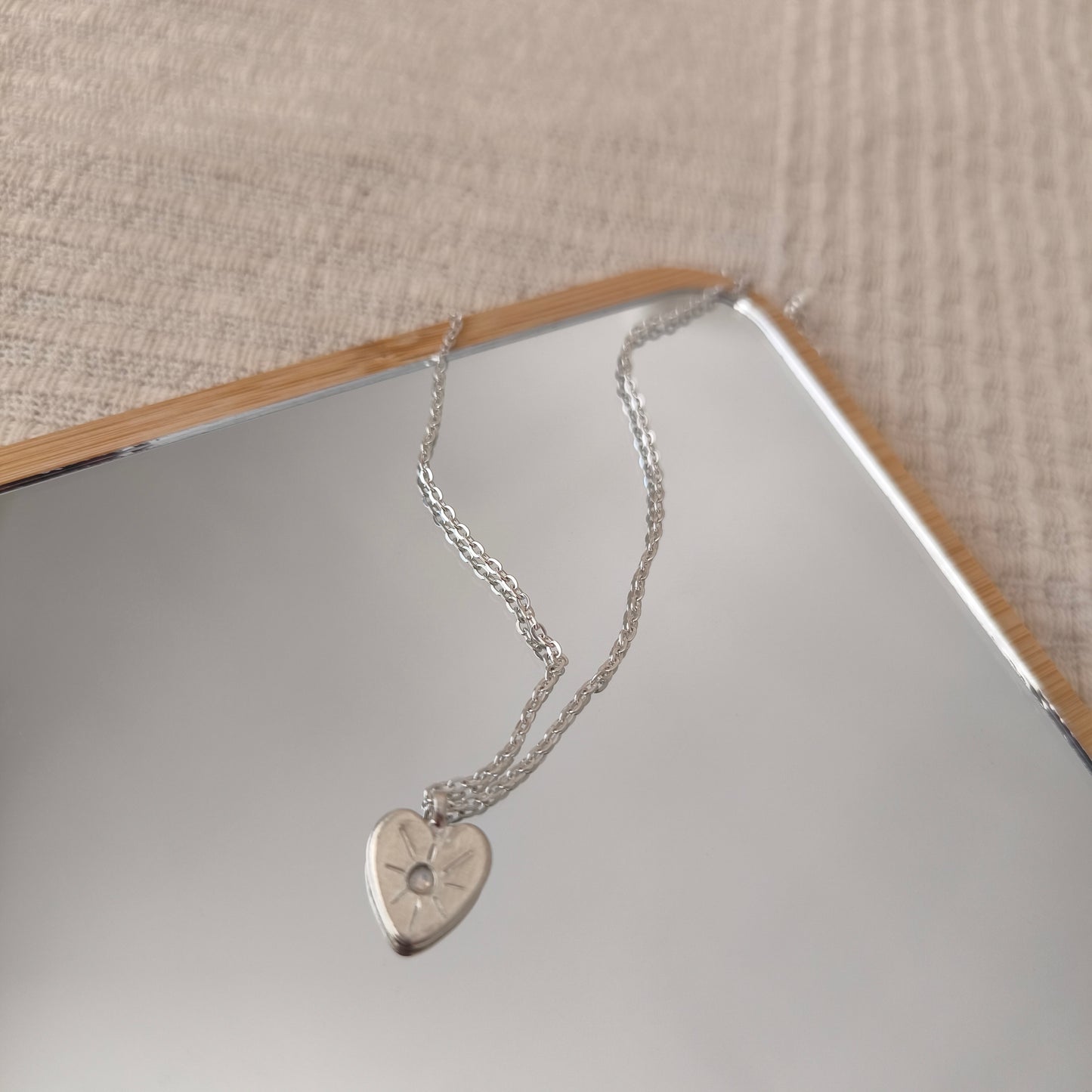 *one of a kind* Heartbeat Necklace with Swarovski opal crystal